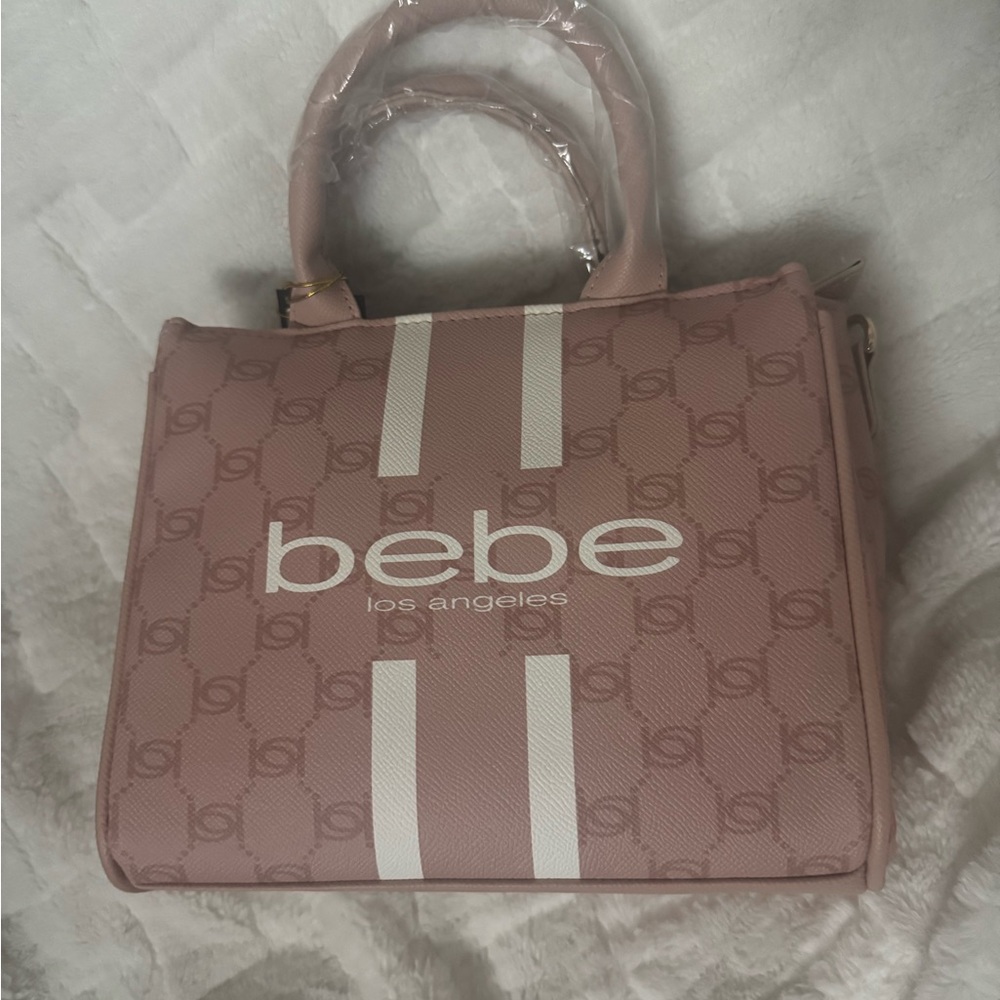 Bebe Mauve Satchel with Logo Design